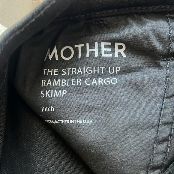 Mother Straight‎ Up Rambler Cargo Skim Jeans Black Size 33 NWT - Picture 11 of 15